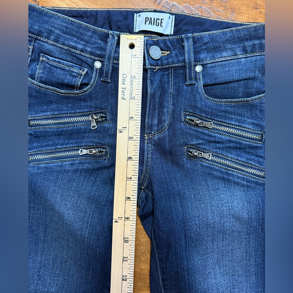 PAIGE Edgemont Zip Detail Skinny Jeans Dark Wash Size 25 NWT - Picture 4 of 11